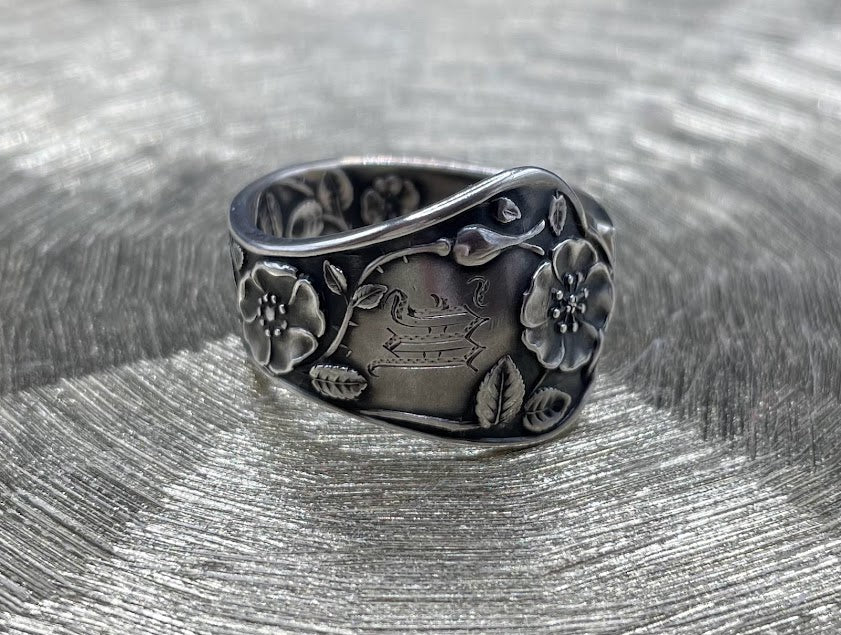 Sterling SIlver Vintage Spoon RIng - Size 10 SS1